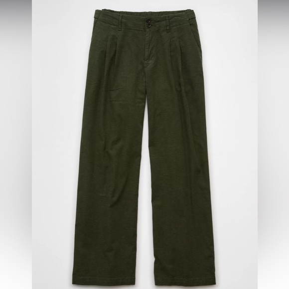 AE Stretch Linen-Blend High-Waisted Wide-Leg Trouser - Picture 3 of 5